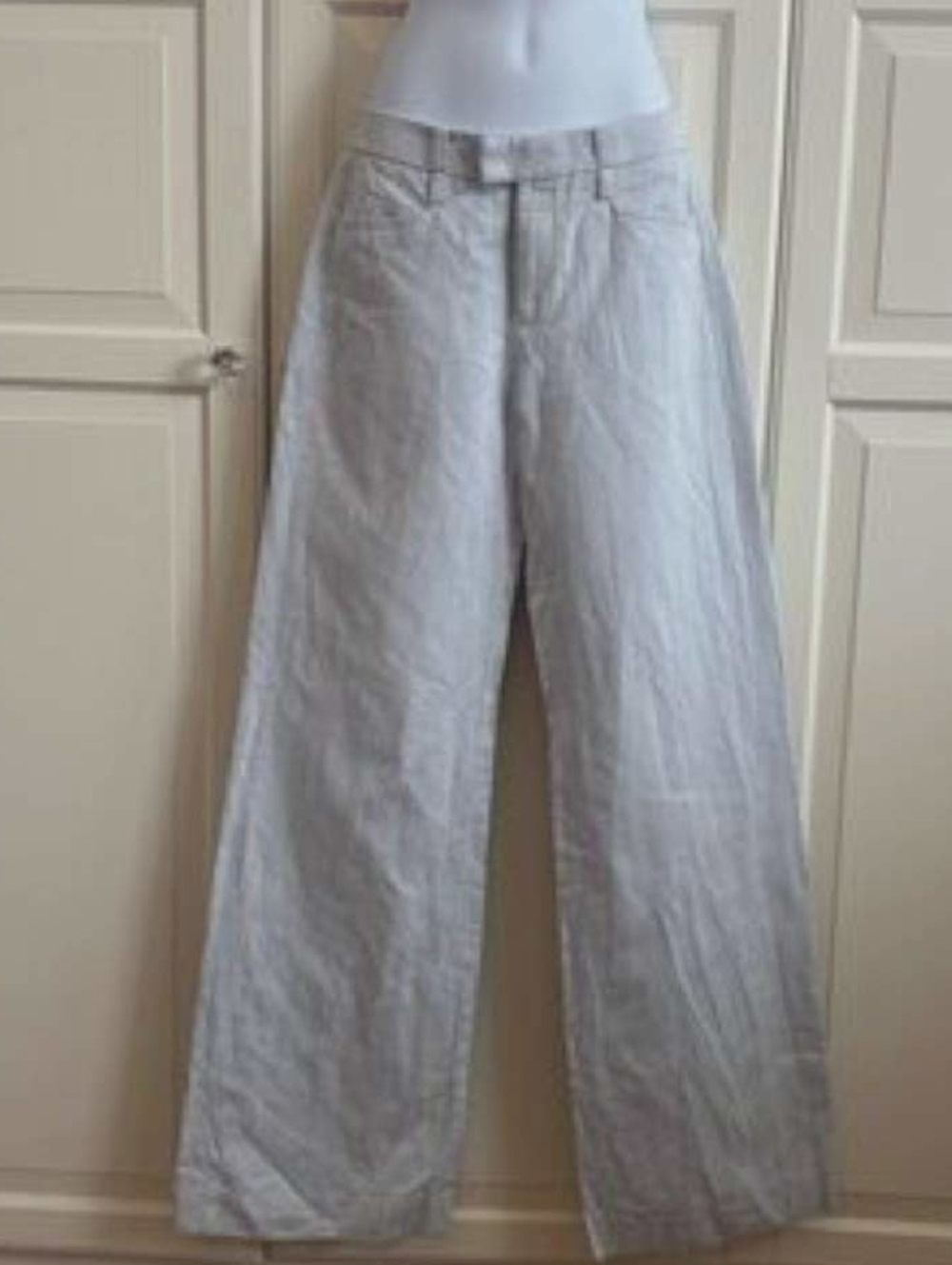 Wide Leg Light Blue Linen Pants